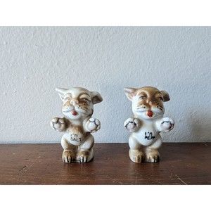 Vintage Im Salt Im Pepp Drunk Dog Salt and Pepper Shakers Made in Japan